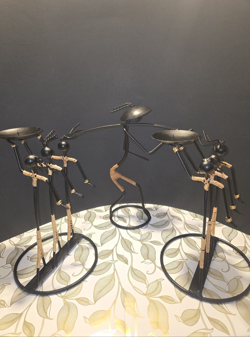 Elegant African Tribal Wrought Iron Tealight/Candle Holders
